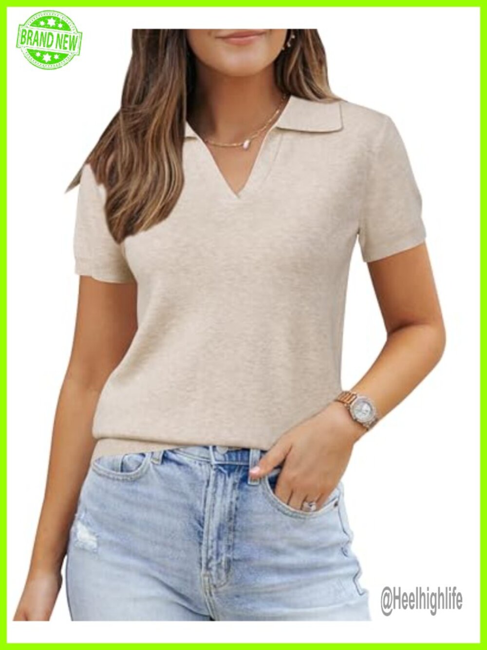 Wool Blend Polo Sweater Business Casual Pullover Short Sleeve